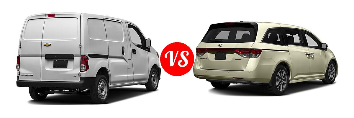 2016 Chevrolet City Express Minivan LS / LT vs. 2016 Honda Odyssey Minivan Touring - Rear Right Comparison
