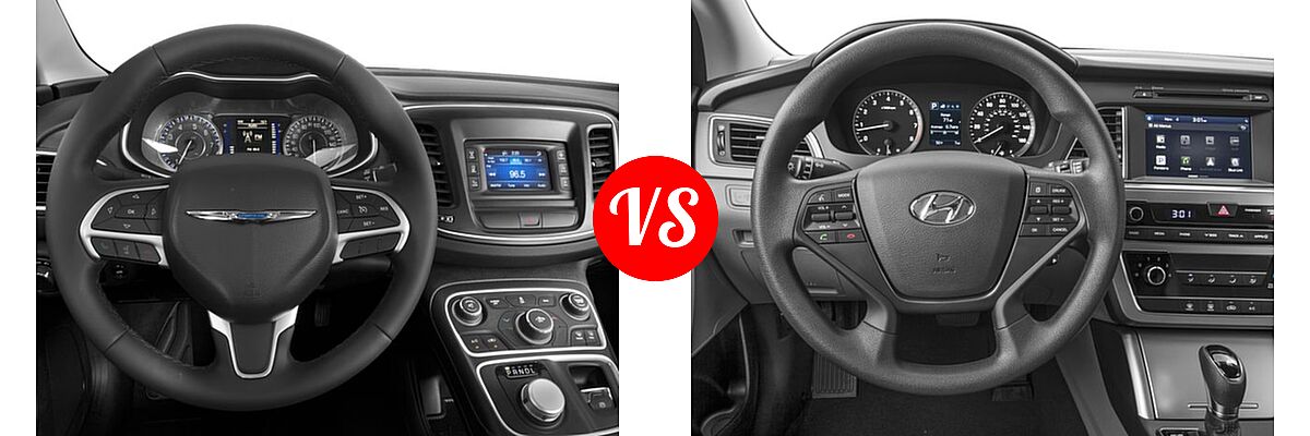 2016 Chrysler 200 Sedan LX vs. 2016 Hyundai Sonata Sedan 1.6T Eco - Dashboard Comparison