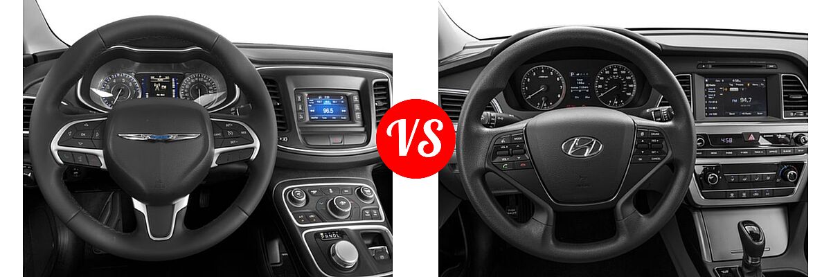 2016 Chrysler 200 Sedan LX vs. 2016 Hyundai Sonata Sedan 2.4L Limited / 2.4L SE - Dashboard Comparison