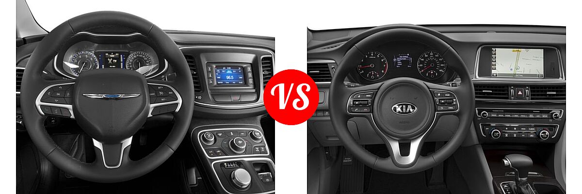 2016 Chrysler 200 Sedan LX vs. 2016 Kia Optima Sedan EX / LX / LX Turbo - Dashboard Comparison