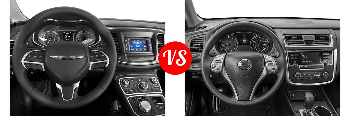 2016 Chrysler 200 Sedan LX vs. 2016 Nissan Altima Sedan 2.5 / 2.5 S / 2.5 SV - Dashboard Comparison