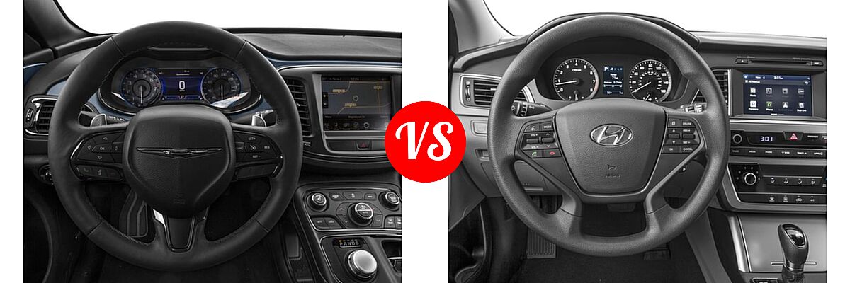 2016 Chrysler 200 Sedan S / Touring vs. 2016 Hyundai Sonata Sedan 1.6T Eco - Dashboard Comparison