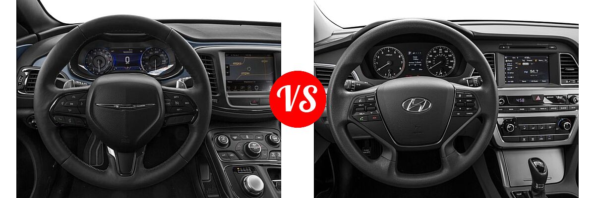 2016 Chrysler 200 Sedan S / Touring vs. 2016 Hyundai Sonata Sedan 2.4L Limited / 2.4L SE - Dashboard Comparison