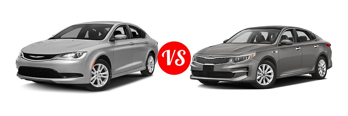 2016 Chrysler 200 Sedan LX vs. 2016 Kia Optima Sedan EX / LX / LX Turbo - Front Left Comparison