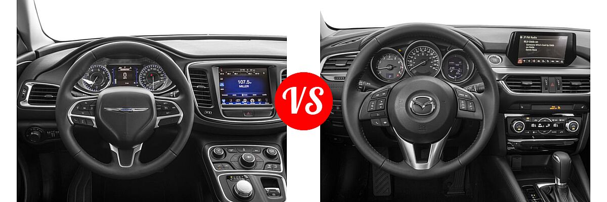 2016 Chrysler 200 Sedan Limited vs. 2016 Mazda 6 Sedan i Sport - Dashboard Comparison
