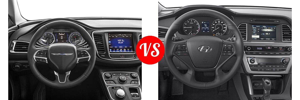2016 Chrysler 200 Sedan Limited vs. 2016 Hyundai Sonata Sedan 2.4L Sport - Dashboard Comparison