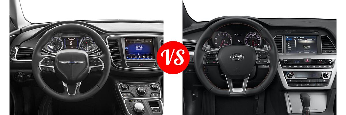 2016 Chrysler 200 Sedan Limited vs. 2016 Hyundai Sonata Sedan 2.0T Sport - Dashboard Comparison