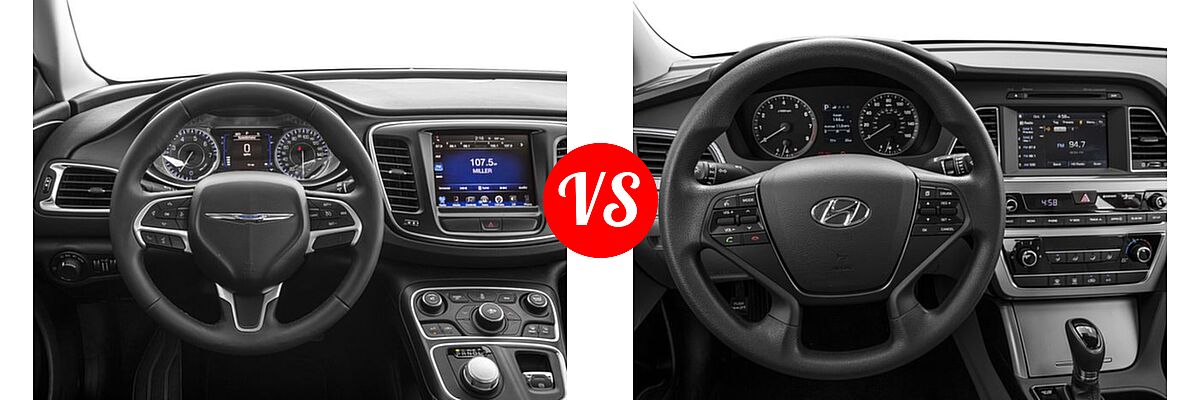 2016 Chrysler 200 Sedan Limited vs. 2016 Hyundai Sonata Sedan 2.4L Limited / 2.4L SE - Dashboard Comparison