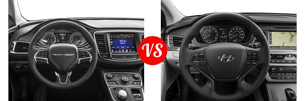 2016 Chrysler 200 Sedan Limited vs. 2016 Hyundai Sonata Sedan 2.0T Limited - Dashboard Comparison