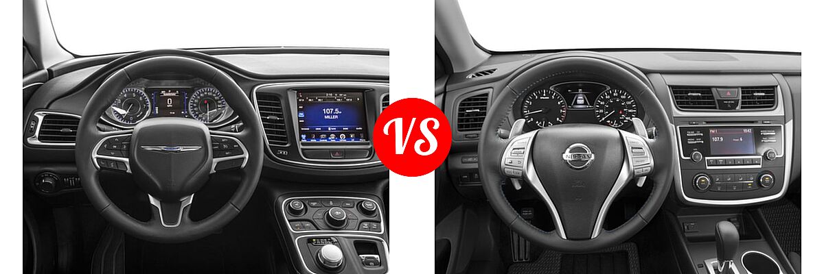 2016 Chrysler 200 Sedan Limited vs. 2016 Nissan Altima Sedan 2.5 SR / 3.5 SR - Dashboard Comparison
