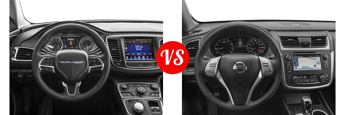 2016 Chrysler 200 Sedan Limited vs. 2016 Nissan Altima Sedan 2.5 SL / 3.5 SL - Dashboard Comparison
