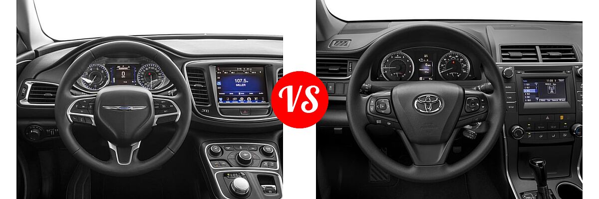 2016 Chrysler 200 Sedan Limited vs. 2016 Toyota Camry Sedan LE / XLE - Dashboard Comparison