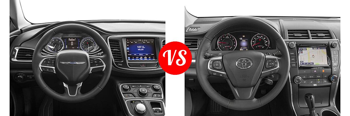 2016 Chrysler 200 Sedan Limited vs. 2016 Toyota Camry Sedan SE / SE w/Special Edition Pkg / XSE - Dashboard Comparison