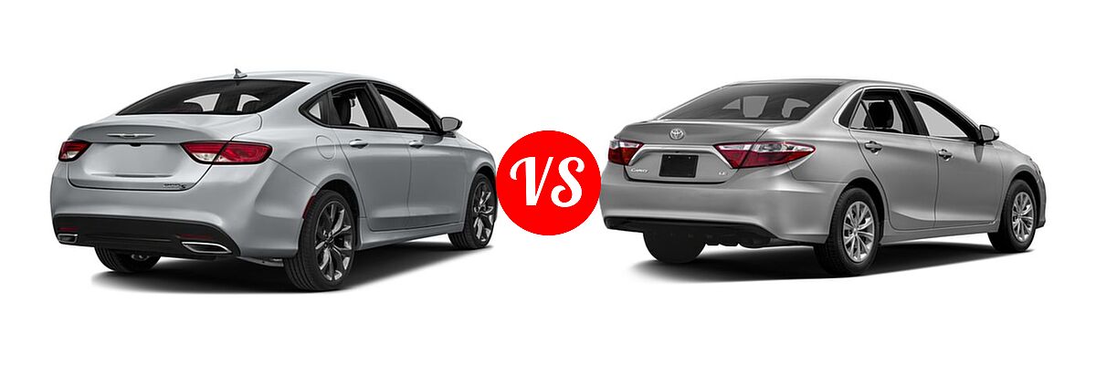 2016 Chrysler 200 Sedan S / Touring vs. 2016 Toyota Camry Sedan LE / XLE - Rear Right Comparison