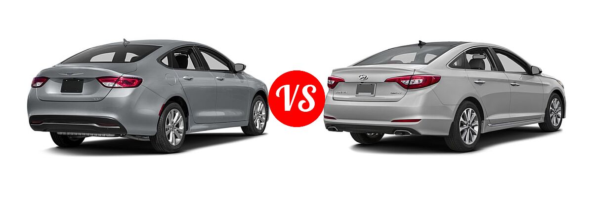 2016 Chrysler 200 Sedan Limited vs. 2016 Hyundai Sonata Sedan 2.0T Limited - Rear Right Comparison