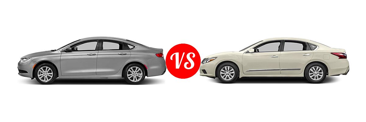 2016 Chrysler 200 Sedan LX vs. 2016 Nissan Altima Sedan 2.5 / 2.5 S / 2.5 SV - Side Comparison