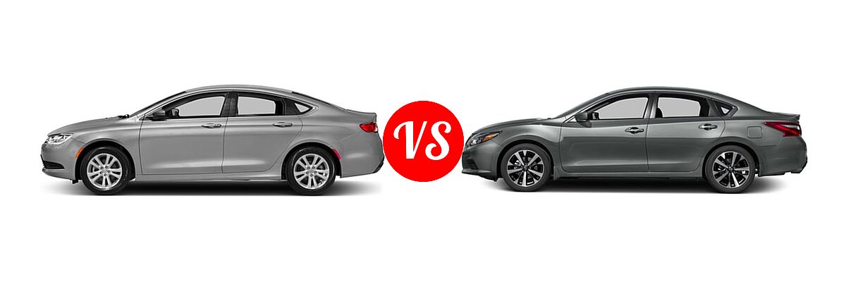 2016 Chrysler 200 Sedan LX vs. 2016 Nissan Altima Sedan 2.5 SR / 3.5 SR - Side Comparison