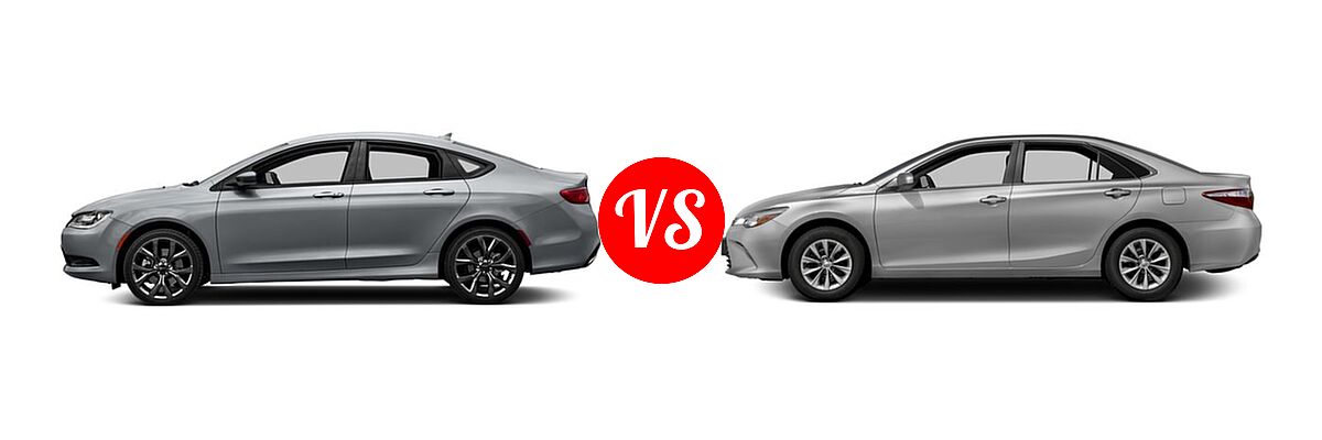 2016 Chrysler 200 Sedan S / Touring vs. 2016 Toyota Camry Sedan LE / XLE - Side Comparison