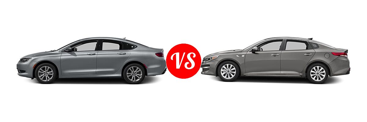 2016 Chrysler 200 Sedan Limited vs. 2016 Kia Optima Sedan EX / LX / LX Turbo - Side Comparison
