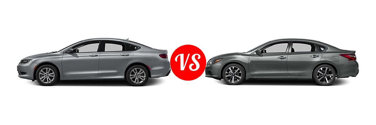 2016 Chrysler 200 Sedan Limited vs. 2016 Nissan Altima Sedan 2.5 SR / 3.5 SR - Side Comparison