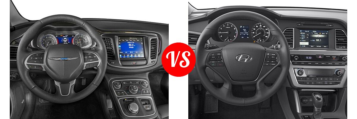 2016 Chrysler 200 Sedan C / C Platinum vs. 2016 Hyundai Sonata Sedan 2.4L Sport - Dashboard Comparison