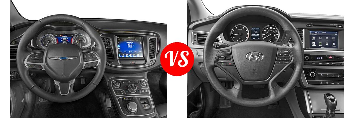 2016 Chrysler 200 Sedan C / C Platinum vs. 2016 Hyundai Sonata Sedan 1.6T Eco - Dashboard Comparison