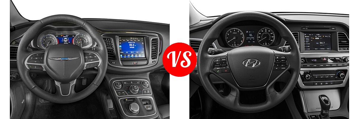 2016 Chrysler 200 Sedan C / C Platinum vs. 2016 Hyundai Sonata Sedan 2.4L Limited / 2.4L SE - Dashboard Comparison