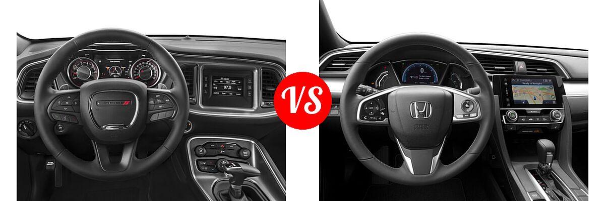 2016 Dodge Challenger Coupe SXT / SXT Plus vs. 2016 Honda Civic Coupe Touring - Dashboard Comparison