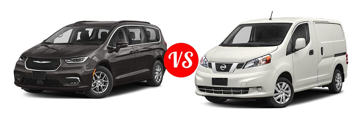 2021 Chrysler Pacifica Minivan Limited / Pinnacle / Touring / Touring L vs. 2019 Nissan NV200 Minivan S / SV - Front Left Comparison