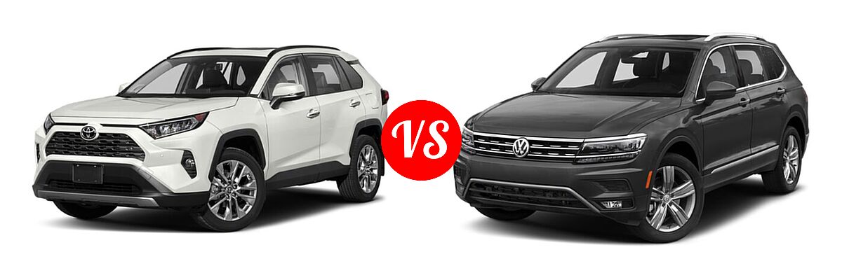 2021 Toyota RAV4 SUV Limited vs. 2021 Volkswagen Tiguan SUV SEL - Front Left Comparison