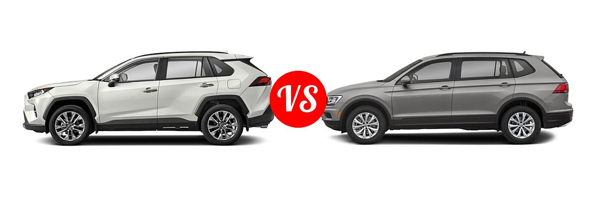 2021 Toyota RAV4 SUV Limited vs. 2021 Volkswagen Tiguan SUV S - Side Comparison
