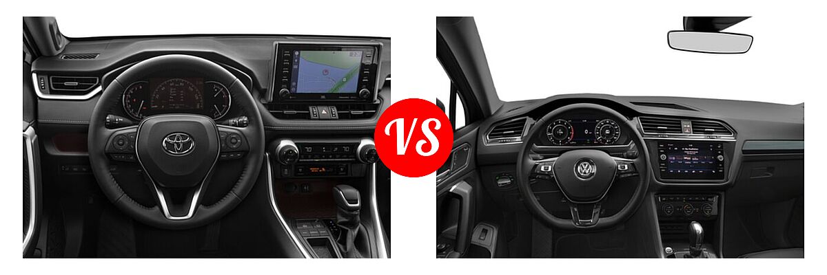 2021 Toyota RAV4 SUV Limited vs. 2021 Volkswagen Tiguan SUV SEL - Dashboard Comparison