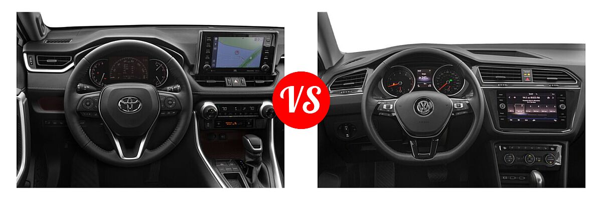 2021 Toyota RAV4 SUV Limited vs. 2021 Volkswagen Tiguan SUV SE - Dashboard Comparison