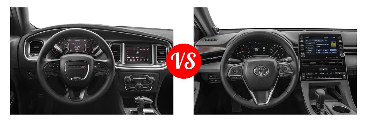 2021 Dodge Charger Scat Pack Widebody Sedan Scat Pack Widebody vs. 2021 Toyota Avalon Sedan XLE - Dashboard Comparison