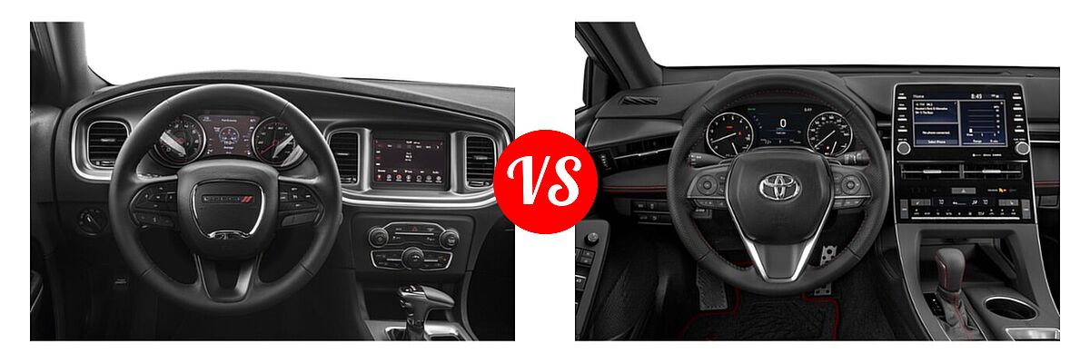 2021 Dodge Charger Scat Pack Widebody Sedan Scat Pack Widebody vs. 2021 Toyota Avalon Sedan TRD - Dashboard Comparison
