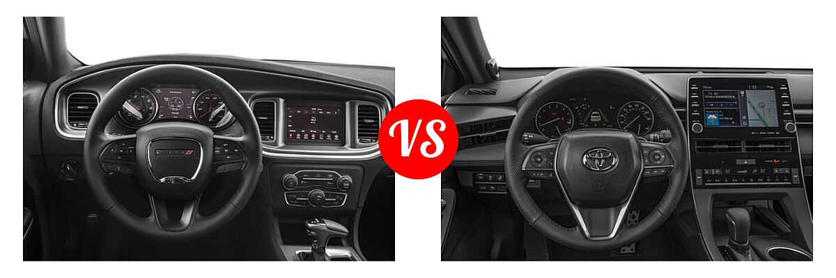 2021 Dodge Charger Scat Pack Widebody Sedan Scat Pack Widebody vs. 2021 Toyota Avalon Sedan Touring - Dashboard Comparison