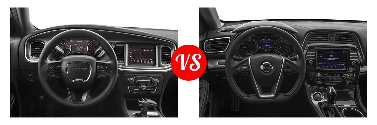 2021 Dodge Charger Scat Pack Widebody Sedan Scat Pack Widebody vs. 2021 Nissan Maxima Sedan SV - Dashboard Comparison