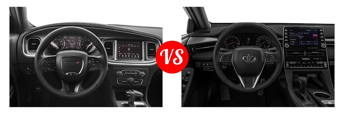 2021 Dodge Charger Scat Pack Widebody Sedan Scat Pack Widebody vs. 2021 Toyota Avalon Sedan XSE Nightshade - Dashboard Comparison