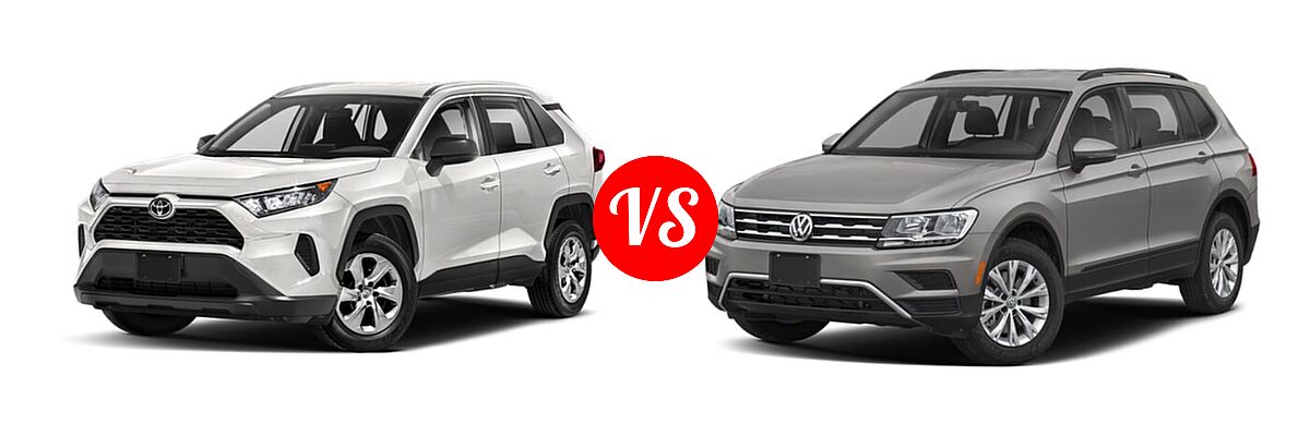 2021 Toyota RAV4 SUV LE vs. 2021 Volkswagen Tiguan SUV S - Front Left Comparison
