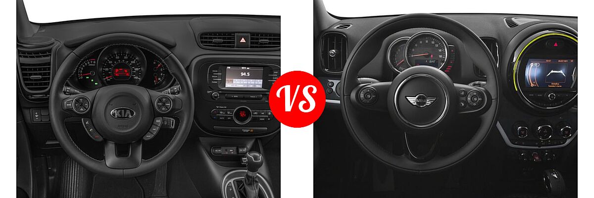 2017 Kia Soul Wagon + vs. 2017 MINI Countryman Wagon Cooper S - Dashboard Comparison
