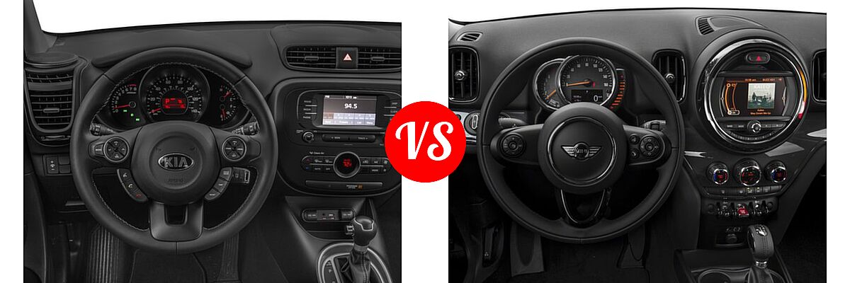 2017 Kia Soul Wagon + vs. 2017 MINI Countryman Wagon Cooper - Dashboard Comparison