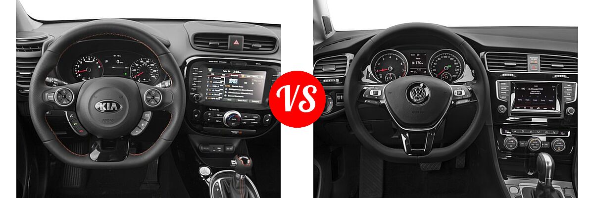 2017 Kia Soul Wagon ! vs. 2017 Volkswagen Golf SportWagen Wagon S / SE / SEL - Dashboard Comparison