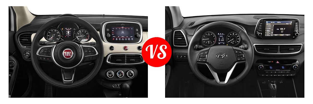 2021 FIAT 500X SUV Sport vs. 2021 Hyundai Tucson SUV Ultimate - Dashboard Comparison