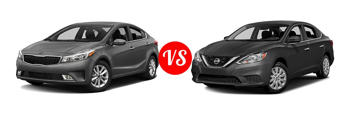 2017 Kia Forte Sedan S vs. 2017 Nissan Sentra Sedan S / SV - Front Left Comparison