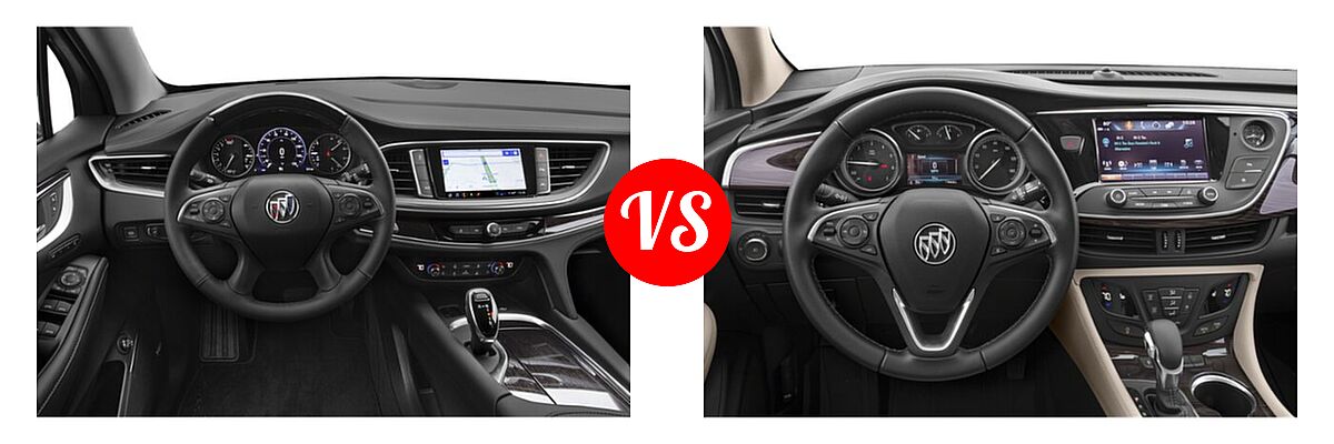 2020 Buick Enclave SUV Avenir vs. 2019 Buick Envision SUV Essence / FWD 4dr / Preferred / Premium / Premium II - Dashboard Comparison
