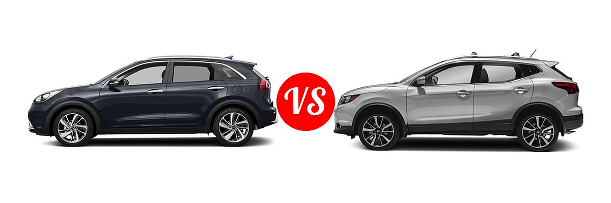 2017 Kia Niro SUV EX / FE / LX / Touring vs. 2017 Nissan Rogue Sport SUV SL - Side Comparison