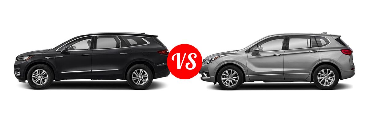2020 Buick Enclave SUV Avenir vs. 2019 Buick Envision SUV Essence / FWD 4dr / Preferred / Premium / Premium II - Side Comparison