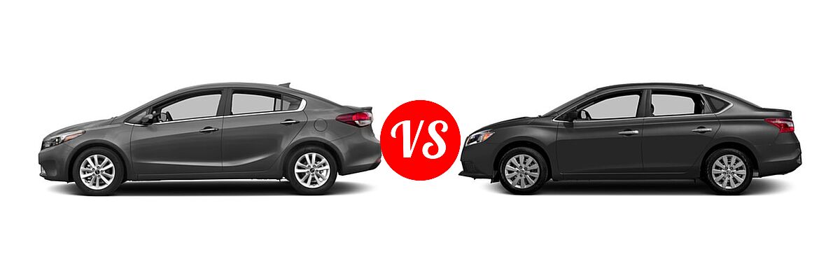 2017 Kia Forte Sedan S vs. 2017 Nissan Sentra Sedan S / SV - Side Comparison