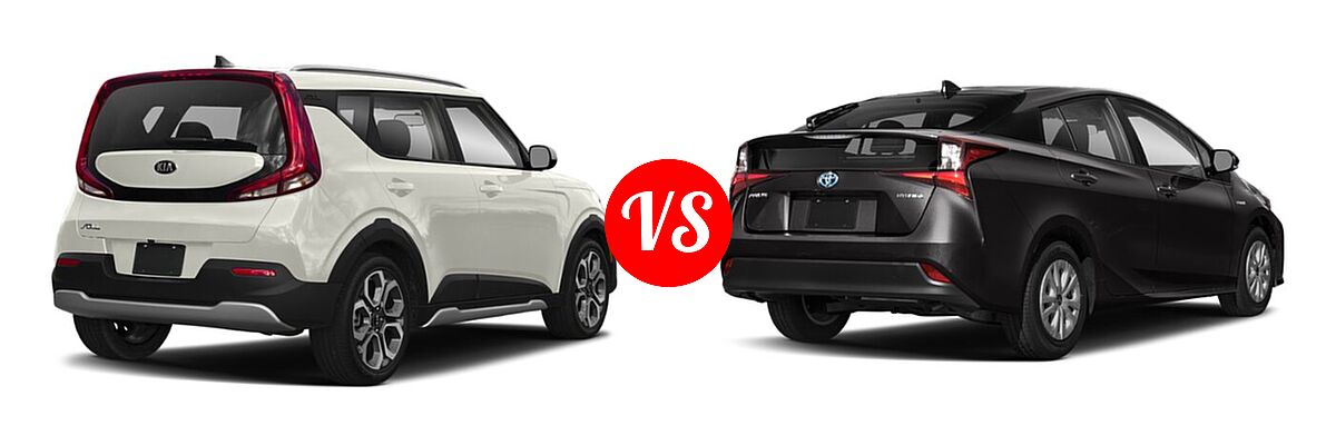 2020 Kia Soul Hatchback GT-Line Turbo / LX / S / X-Line vs. 2020 Toyota Prius Hatchback Hybrid L Eco / LE / Limited / XLE - Rear Right Comparison
