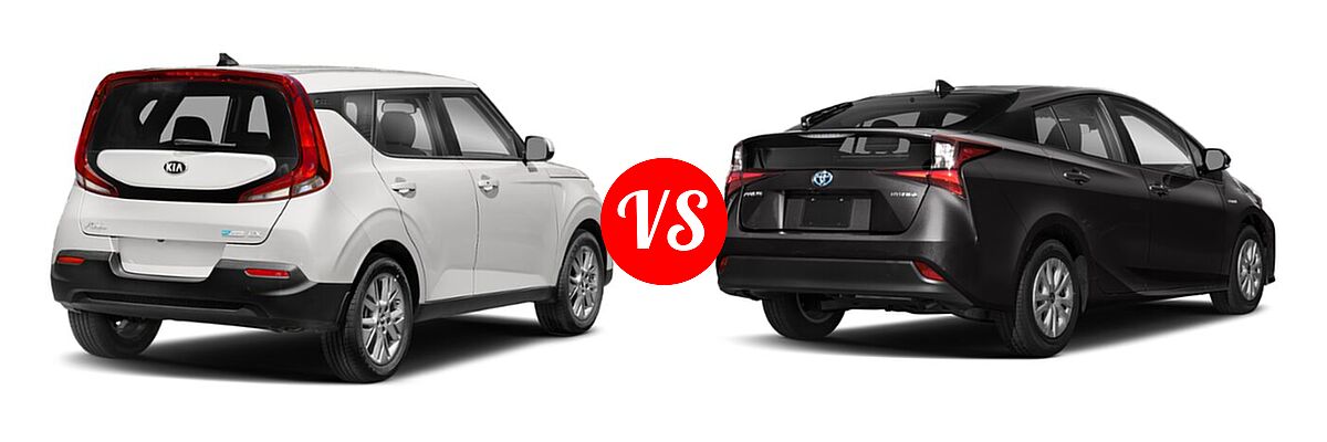 2020 Kia Soul Hatchback EX vs. 2020 Toyota Prius Hatchback Hybrid L Eco / LE / Limited / XLE - Rear Right Comparison